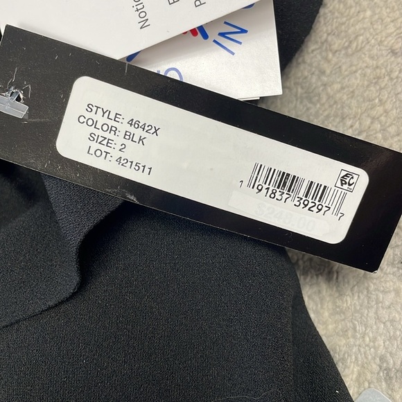 NWT Xscape Ruched Ruffle Scuba Crepe Jumpsuit Black Off The Shoulder Sz 2 - Picture 14 of 15